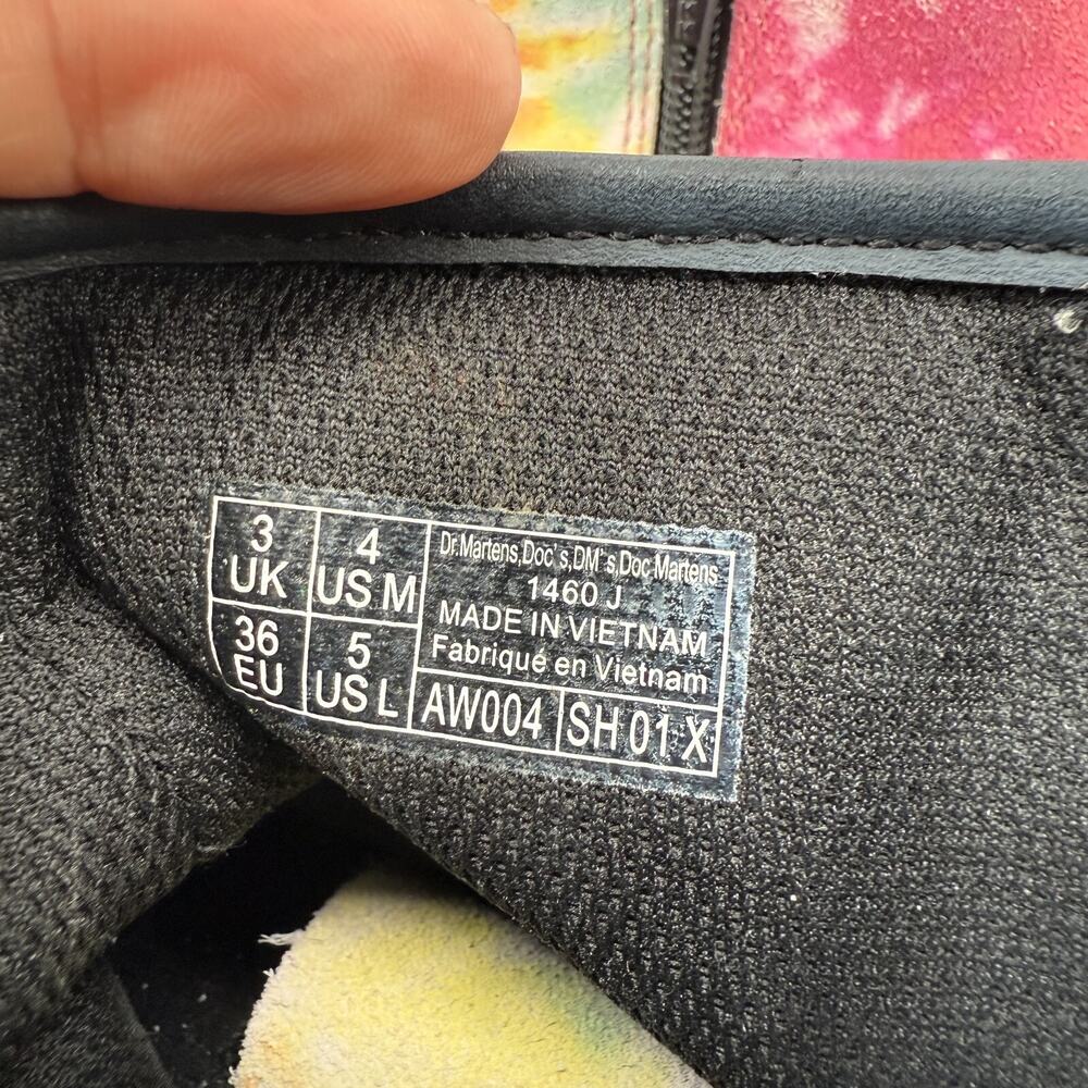 Doc Martens Boots Youth 1460 Rainbow Tie Dye Rainbow Suede Pride US 4 EU 36 Y2K - Picture 7 of 9